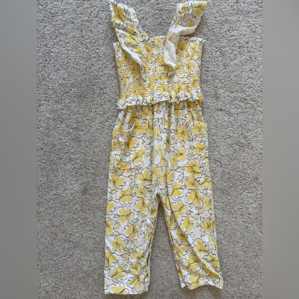 Jessica Simpson Yellow Floral Kids Jumpsuit
